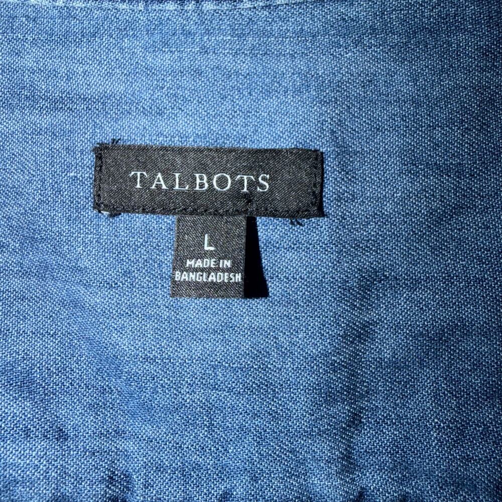 Talbots Button Back Womens Size Large Chambray Lo… - image 2